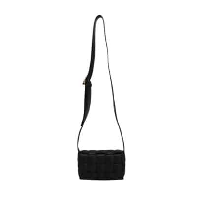 Tweedehands Zwarte Leren Bottega Veneta Crossbody Tas Bottega Veneta Vintage , Black , Dames