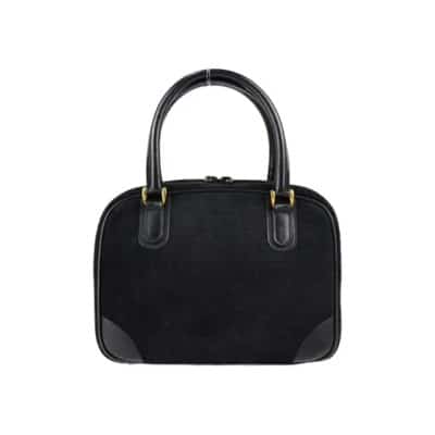 Tweedehands Zwarte Leren Gucci Tas Gucci Vintage , Black , Dames