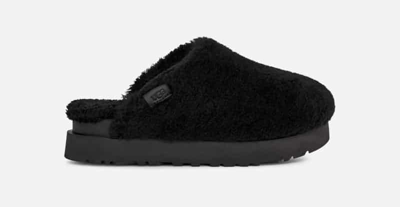 UGG® Fuzz Sugar Slide for Women in Black, Size 4