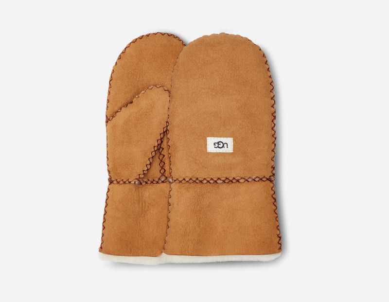 UGG® Sheepskin Handschoenen voor Babies in Brown, Maat 2/4 YRS, Shearling