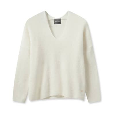 V-Hals Gebreide Trui MOS Mosh , Beige , Dames