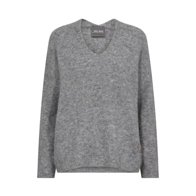 V-Hals Gebreide Trui MOS Mosh , Gray , Dames