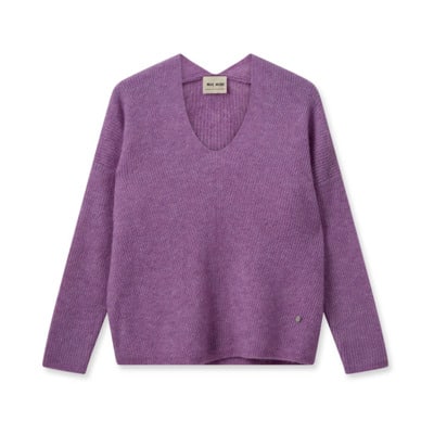 V-Hals Gebreide Trui MOS Mosh , Purple , Dames