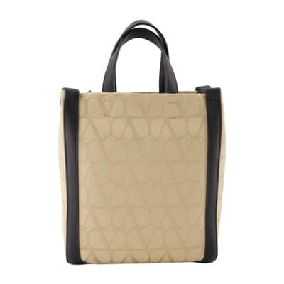 VLogo Canvas en Leren Tas Valentino Garavani , Beige , Heren