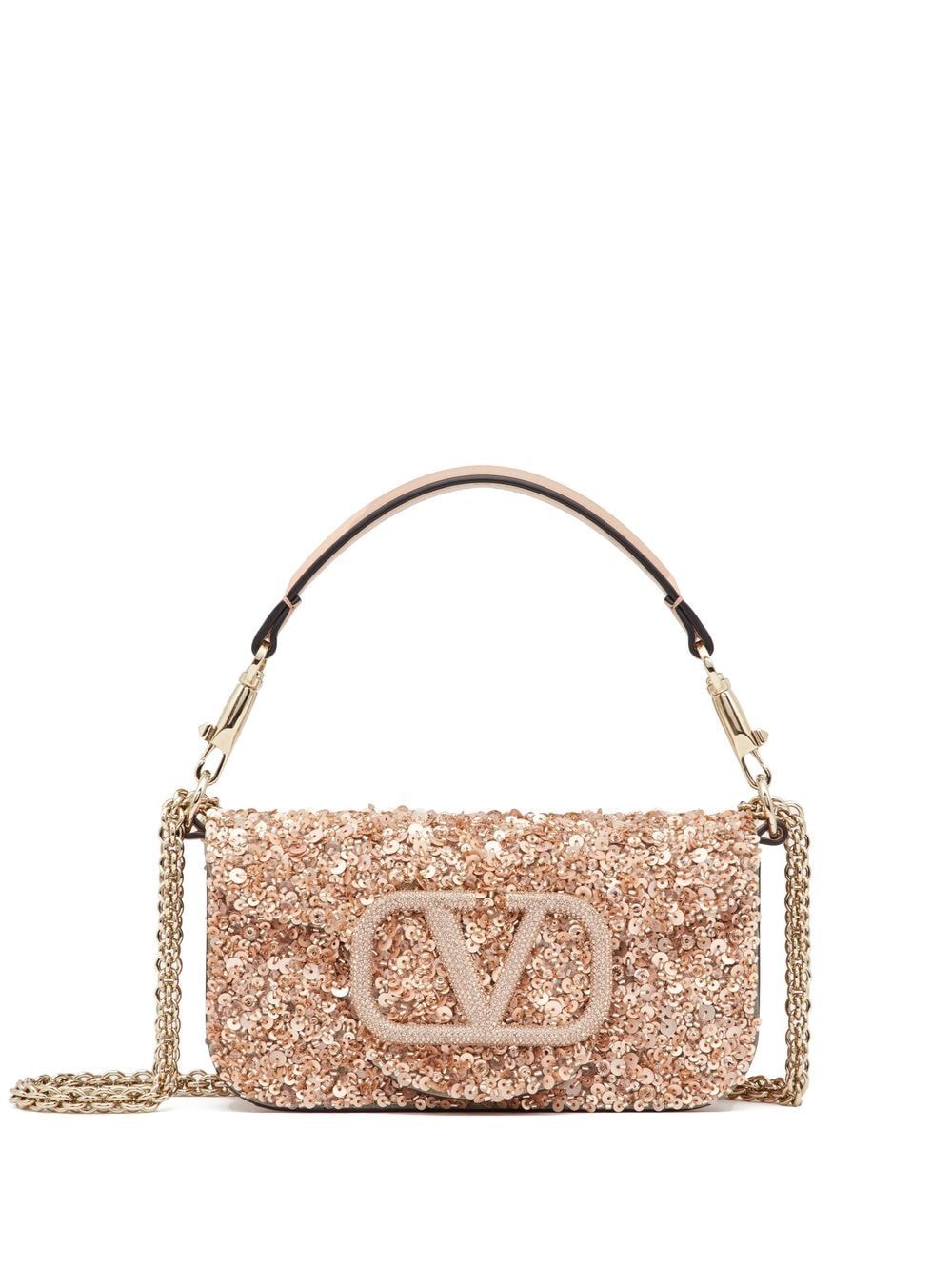 Valentino Garavani Tas verfraaid met pailletten - Beige