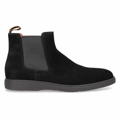 Verhoog je stijl met Chelsea Boots 18588 Veloursleder Santoni , Black , Heren