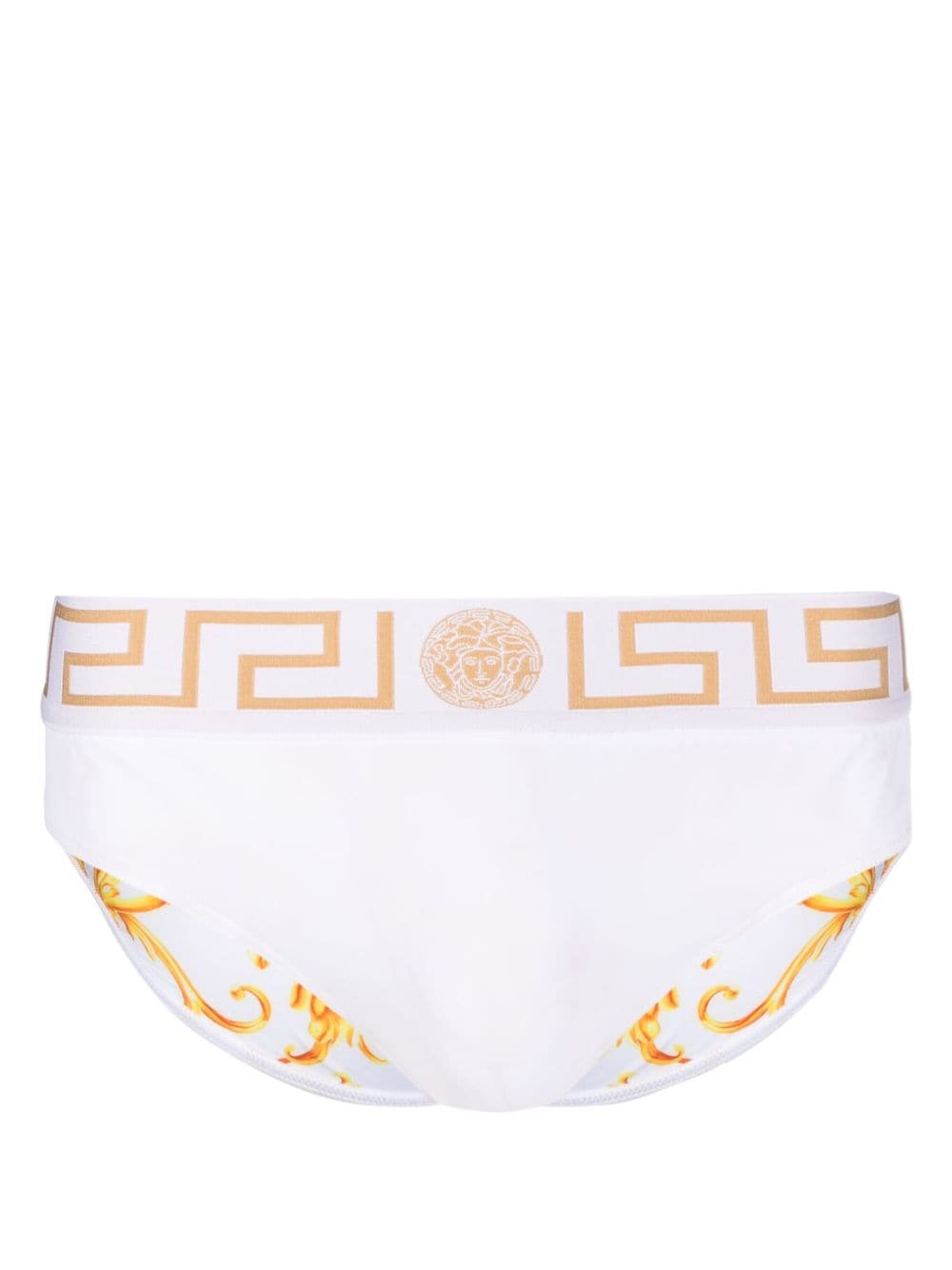 Versace Zwembroek met Greca-afwerking - Wit