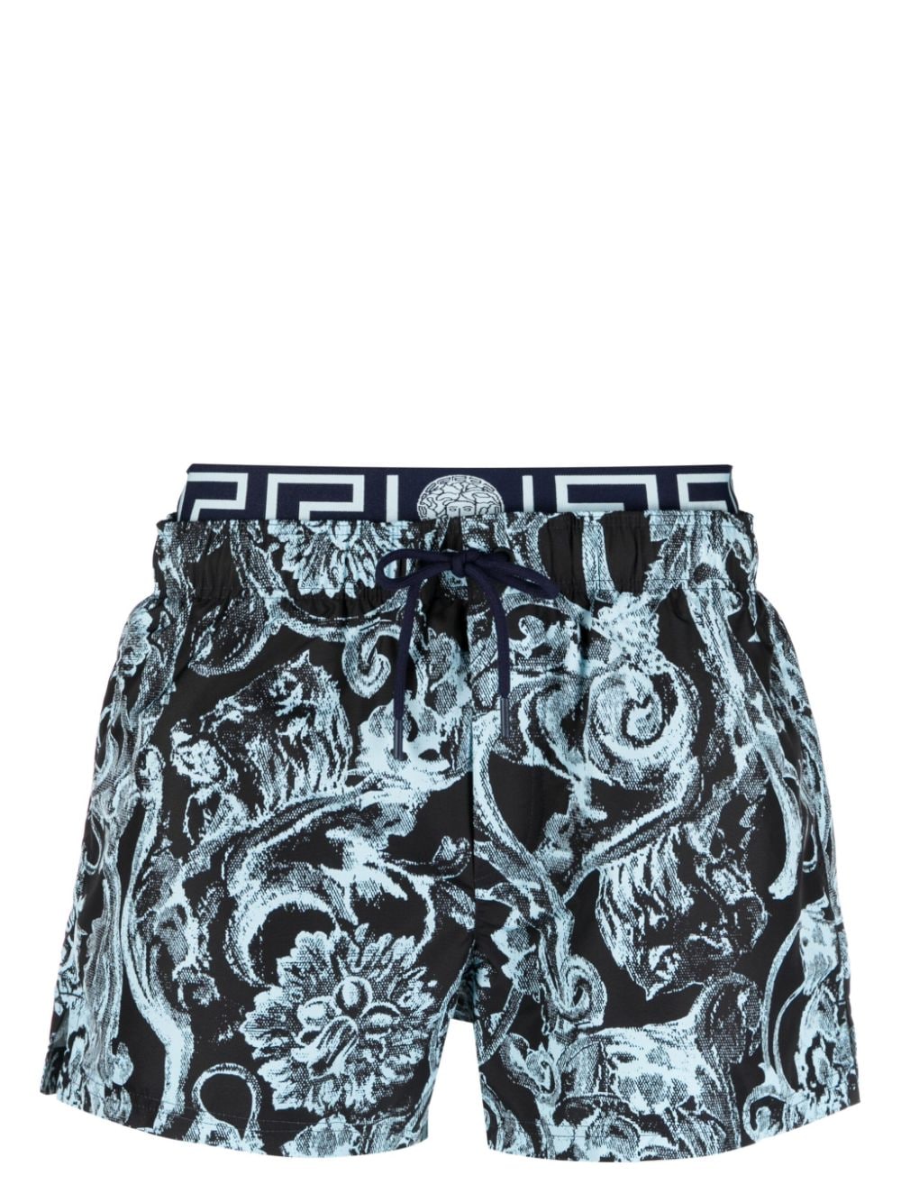 Versace Zwembroek met barokprint - Blauw