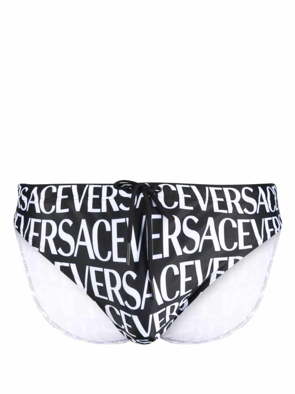 Versace Zwembroek met logoprint - Zwart