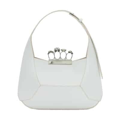 Versierde Hobo Tas van Ivoor Kalfsleer Alexander McQueen , White , Dames