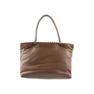 Vintage Bruin Leren Bottega Veneta Handtas Bottega Veneta Vintage , Brown , Dames