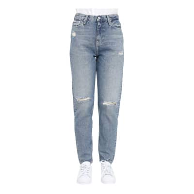 Vintage-geïnspireerde Medium Blauwe Gescheurde Dames Jeans Calvin Klein Jeans , Blue , Dames