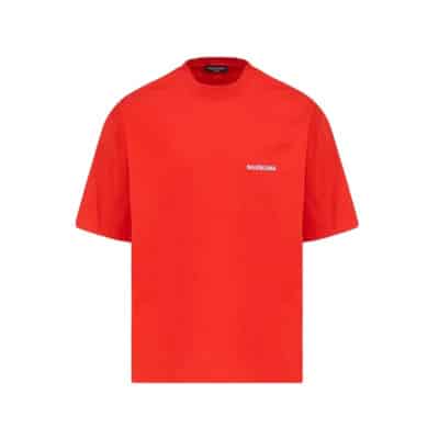 VintageFit Korte Mouw Shirt Balenciaga , Red , Heren