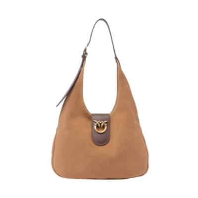 Vitello Leren Tas Pinko , Beige , Dames