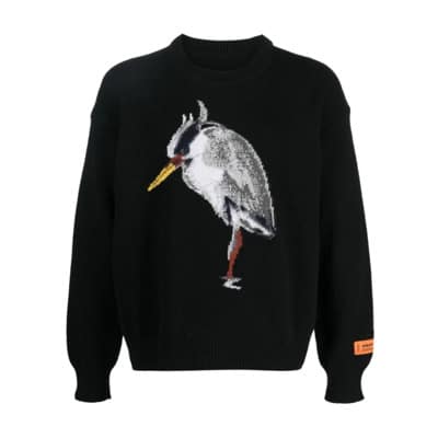 Vogel Gebreide Trui Zwart/Grijs Heron Preston , Black , Heren