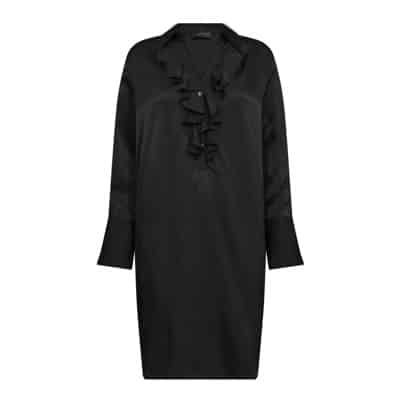 Vrouwelijke Zwarte Jurk met Ruchedetails MOS Mosh , Black , Dames