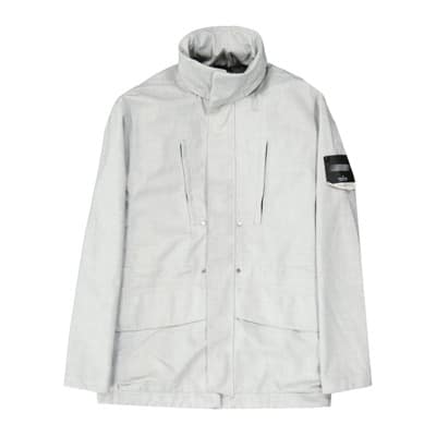 Windbreaker Jas met Ritssluiting Kraag Stone Island , Gray , Heren