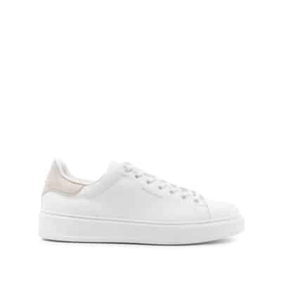 Wit Leren Logo Patch Sneakers Woolrich , White , Heren