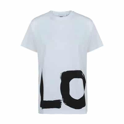 Wit Logo T-Shirt voor Heren Burberry , White , Heren