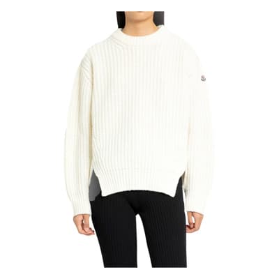 Witte Crewneck Trui van Wolmix Moncler , White , Dames