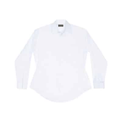 Witte Katoenen Poplinen Hourglass Shirt Balenciaga , White , Dames