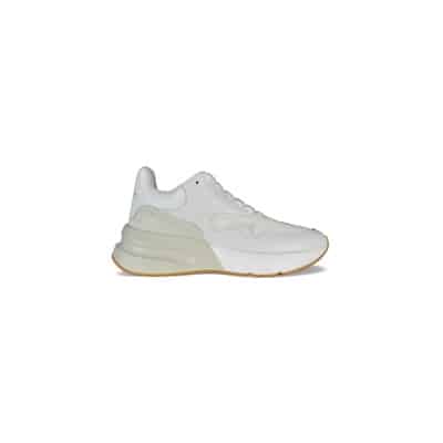 Witte Leren Oversize Runner Sneakers Alexander McQueen , White , Heren