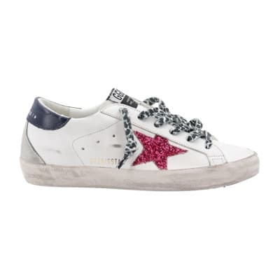 Witte Leren Sneakers met Animalier Veters Golden Goose , White , Dames