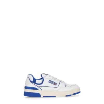 Witte Leren Sneakers met Geborduurd Logo Autry , White , Heren