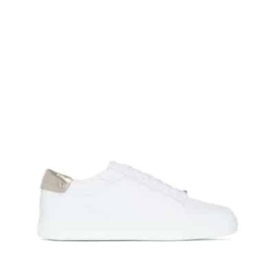 Witte Leren Sneakers met Metalen Achterpatch Jimmy Choo , White , Dames