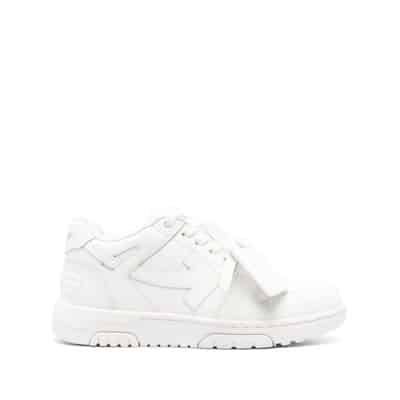 Witte Leren Sneakers met Pijl Motief Off White , White , Dames