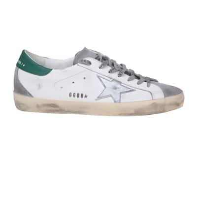 Witte Leren Sneakers met Suède Ster Golden Goose , White , Heren