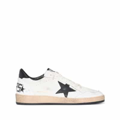 Witte Leren Sneakers met Vintage Afwerking Golden Goose , White , Dames