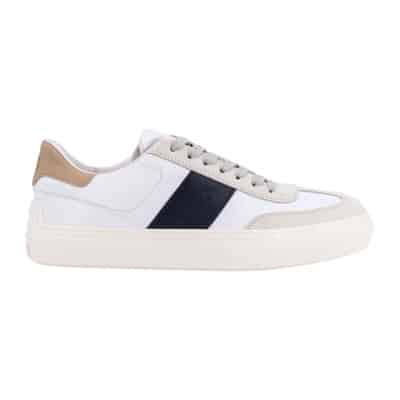 Witte Leren en Suède Sneakers voor Heren Tod's , White , Heren