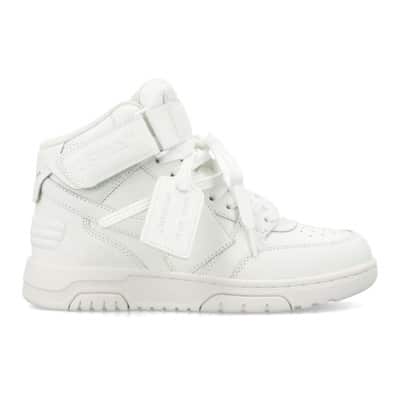 Witte Mid-High Sneakers met Geperforeerde Details Off White , White , Dames