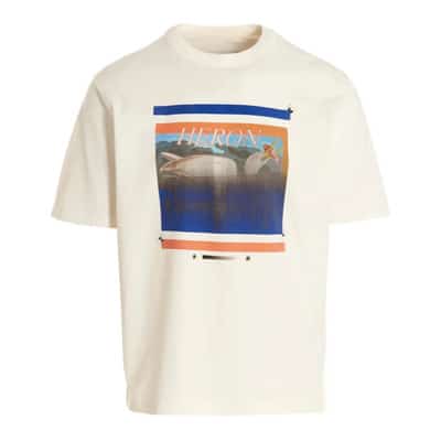 Witte T-Shirt - Regular Fit - 100% Katoen Heron Preston , White , Heren