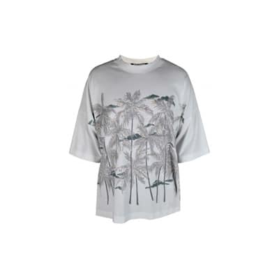 Witte T-shirt met Palmboomprint Palm Angels , White , Heren