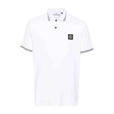 Witte T-shirts Polos voor Heren Stone Island , White , Heren