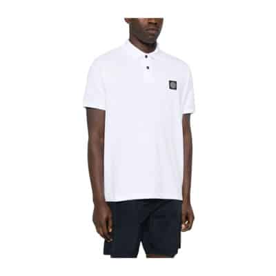 Witte T-shirts Polos voor Heren Stone Island , White , Heren