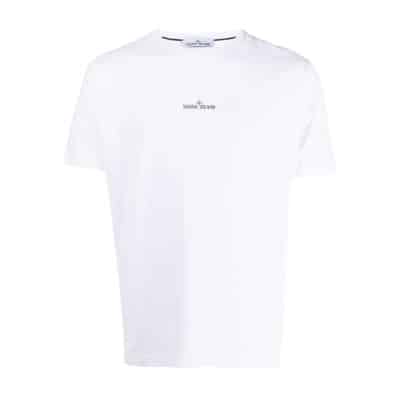 Witte T-shirts en Polos met Stamp Two Motief Stone Island , White , Heren