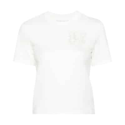 Witte T-shirts en Polos met geborduurd logo Palm Angels , White , Dames