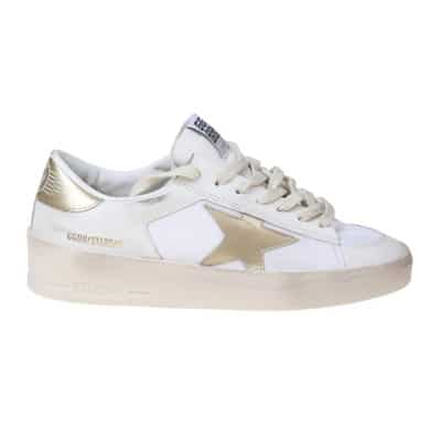 Witte en Gouden Stardan Sneakers Golden Goose , White , Dames