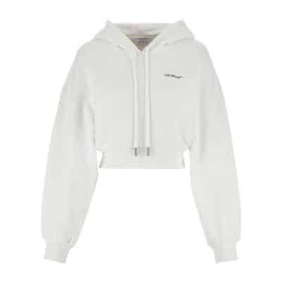 Witte katoenen Hoodie Off White , White , Dames