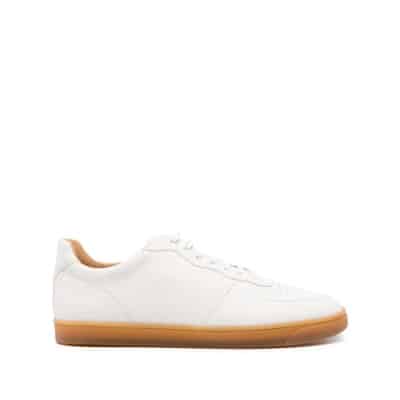 Witte lage leren sneakers Brunello Cucinelli , White , Heren