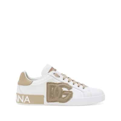 Witte/Beige Panel Sneakers Dolce & Gabbana , White , Heren