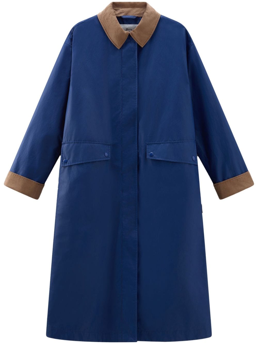 Woolrich Jas met enkele rij knopen - Blauw