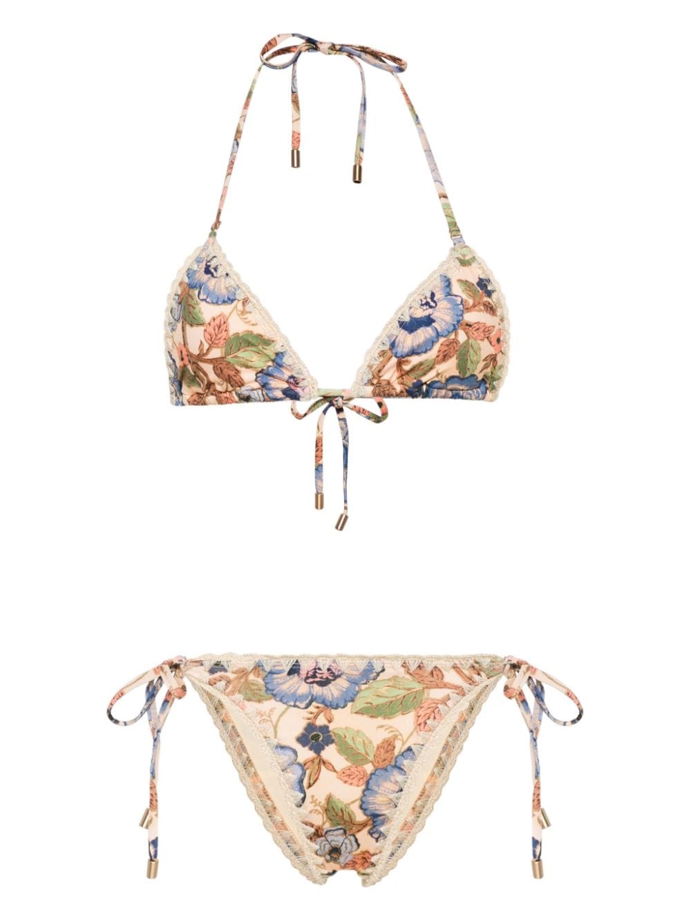 ZIMMERMANN Bikini met bloemenprint - Beige