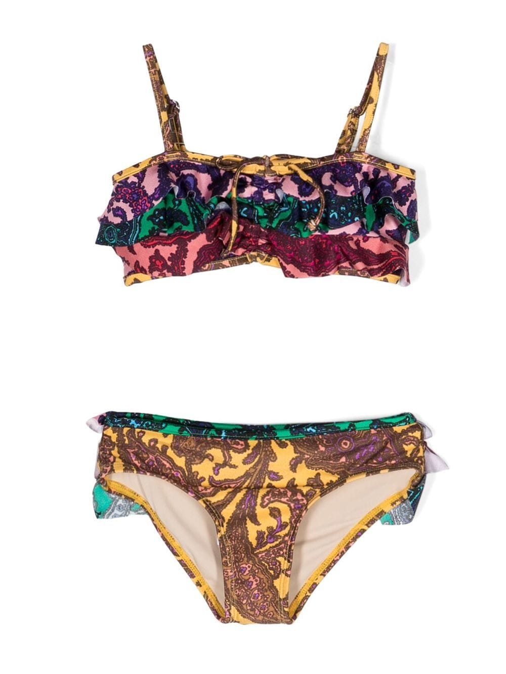 ZIMMERMANN Kids Bikini met franje - Bruin