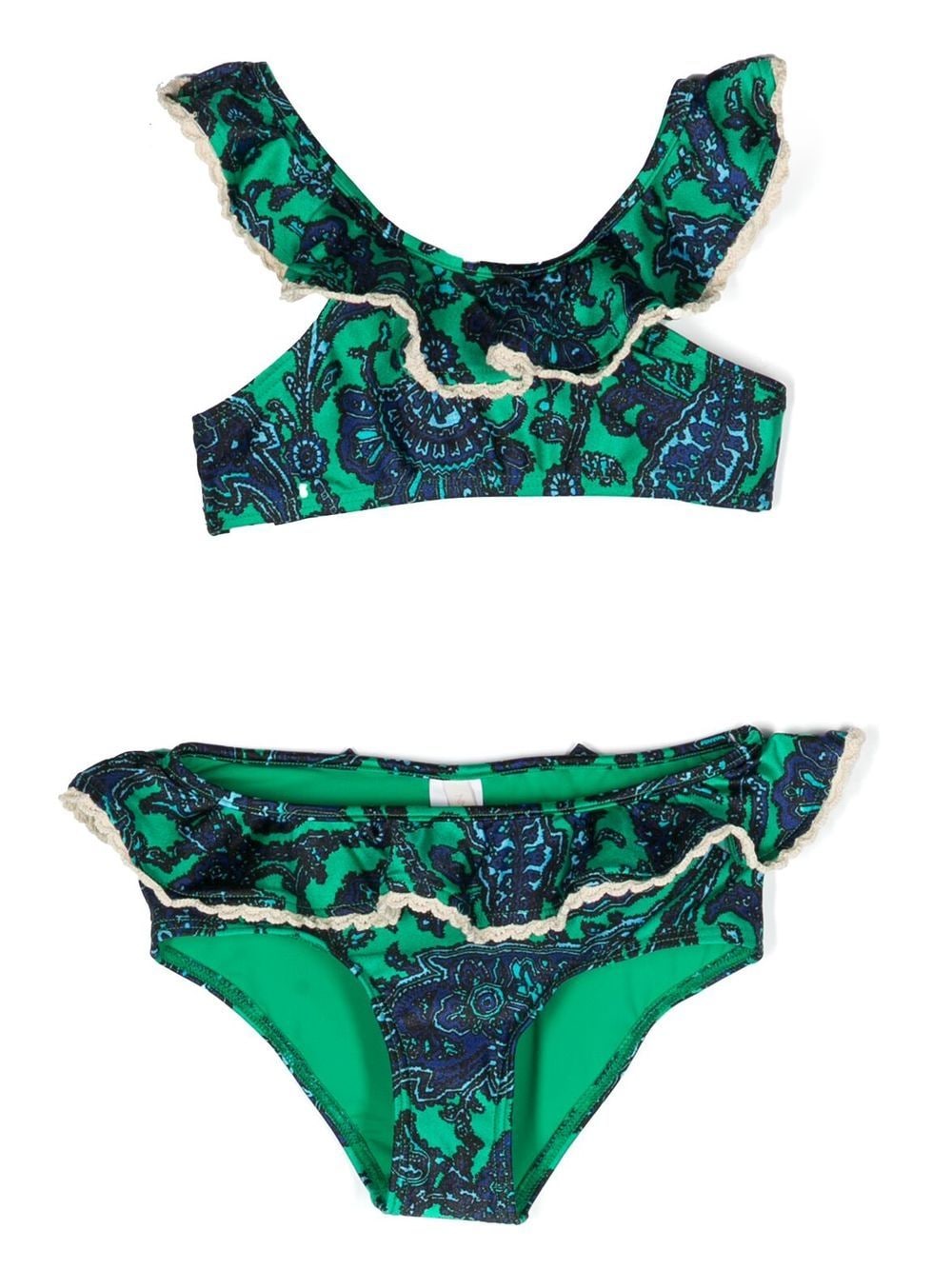 ZIMMERMANN Kids Bikini met paisley-print - Blauw