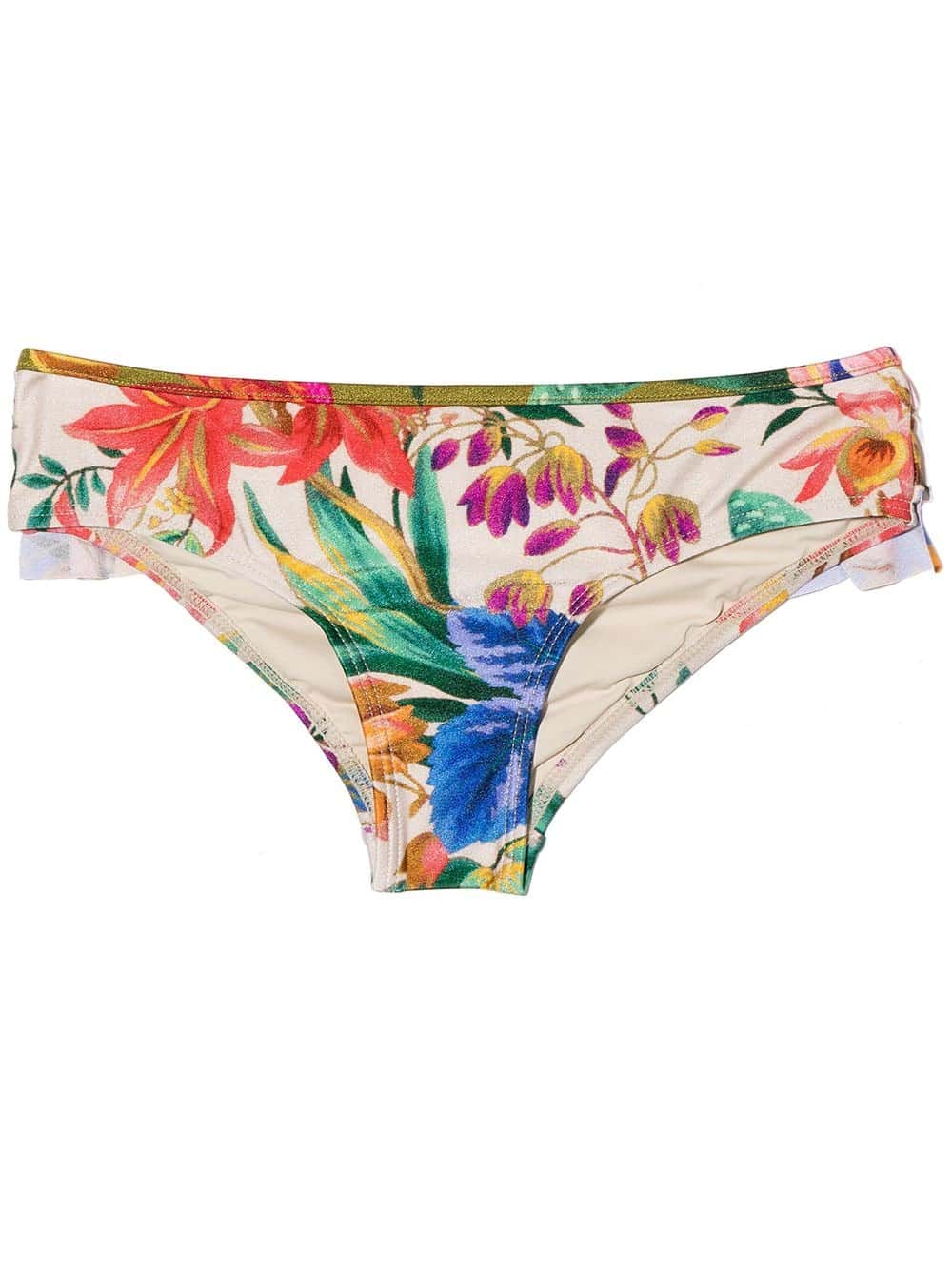 ZIMMERMANN Kids Bikinislip met tropische print - Beige