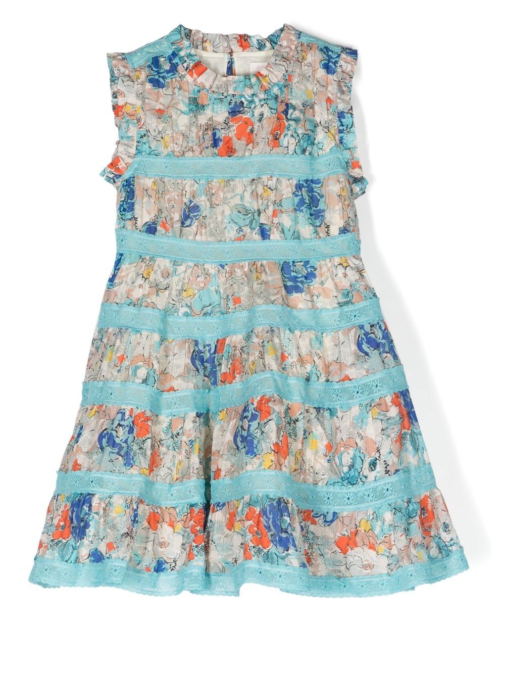 ZIMMERMANN Kids Jurk met bloemenprint - Blauw